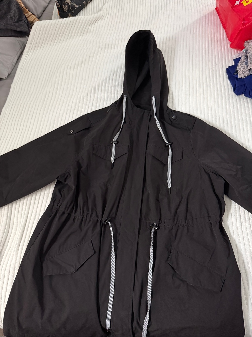 Torrid Women’s Black Hooded Anorak Jacket with Drawstrings, 0/14